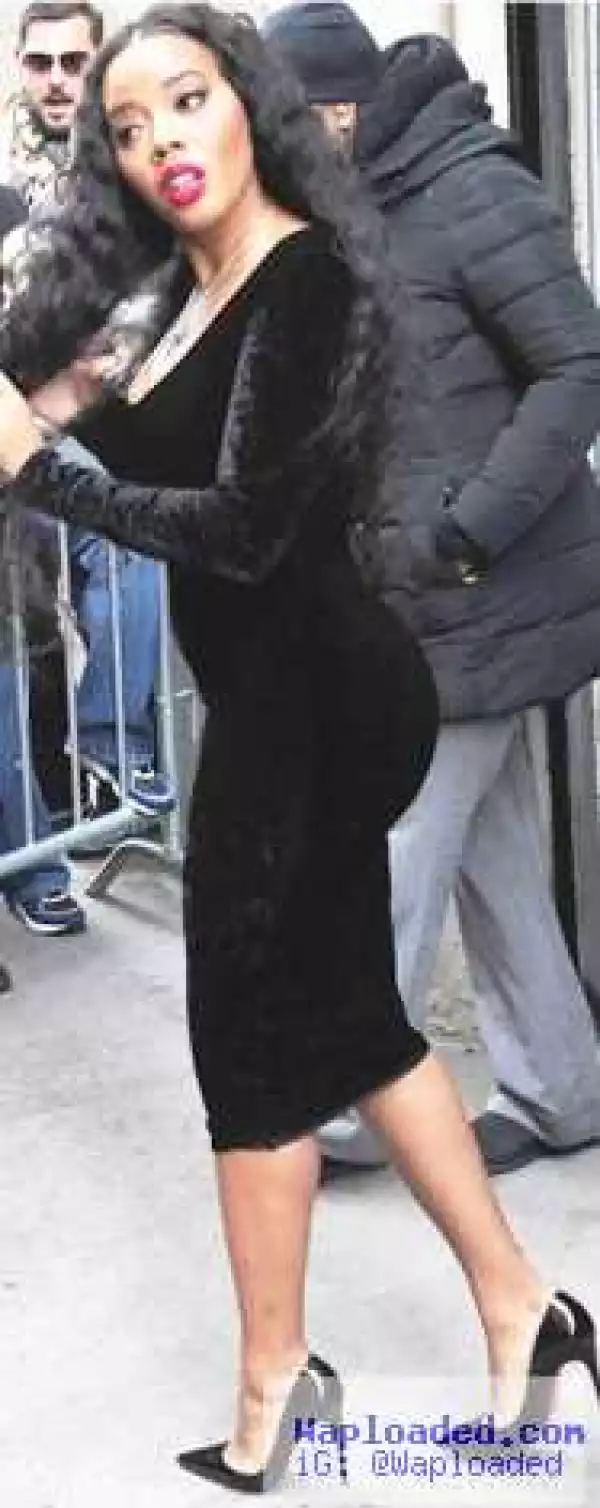 Reality Star, Angela Simmons Stuns In Figure Hugging Black Velvet Dress